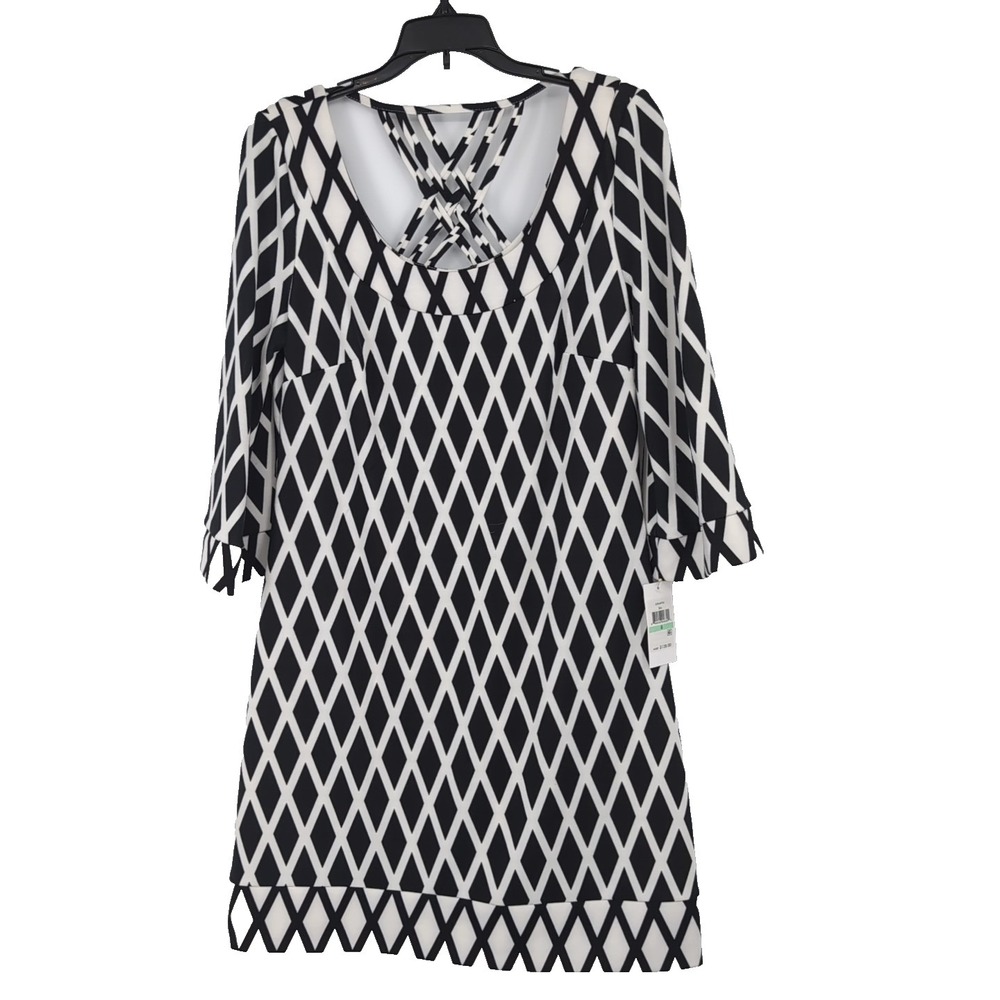 NWT Jessica Simpson Scoop Neck Dress 3/4 Sleeve Stretch Sheath Pulllover Size 8